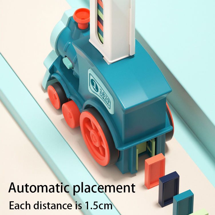 Automatic Dominoes Train Toy Electric Locomotive Domino Trains Toy Kids Car Toy with Sound Light