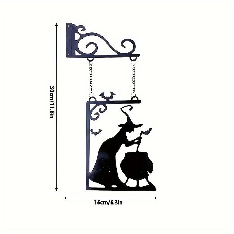 Halloween Witch Wall Decoration Metal Silhouette Wall Art Hanging Decor