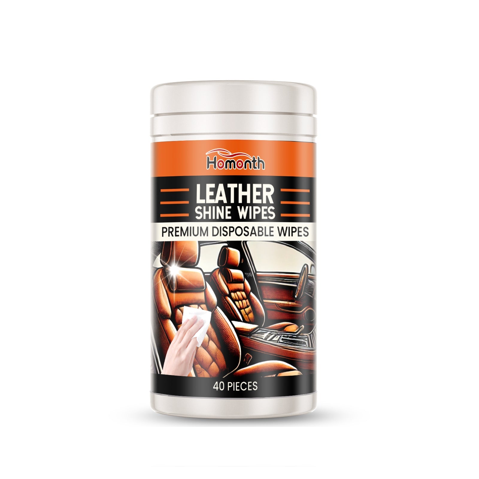 Car Leather Cleaning Wipes, Car Maintenance, Deep Stain Removal, Interior Care ,40pieces