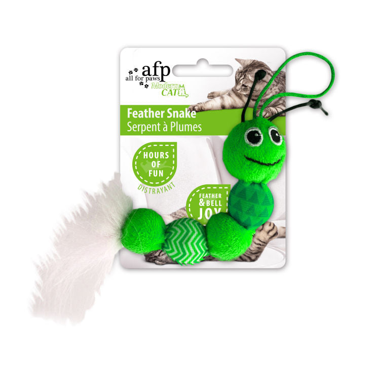 All For Paws Modern Cat Feather Snake Assorted - 8 pcs/pk
