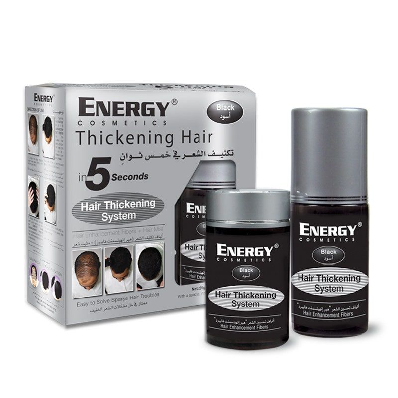 Energy Cosmetics Hair Thickening System, Black, 1 Kit