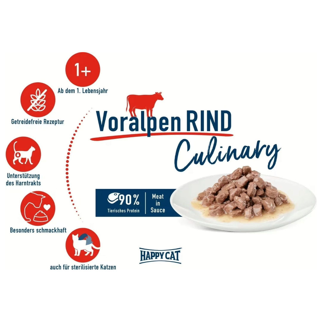 Happy Cat Meat In Sauce Beef Wet Cat Food For Neutered Cats, 1+ Year Old, 85gm