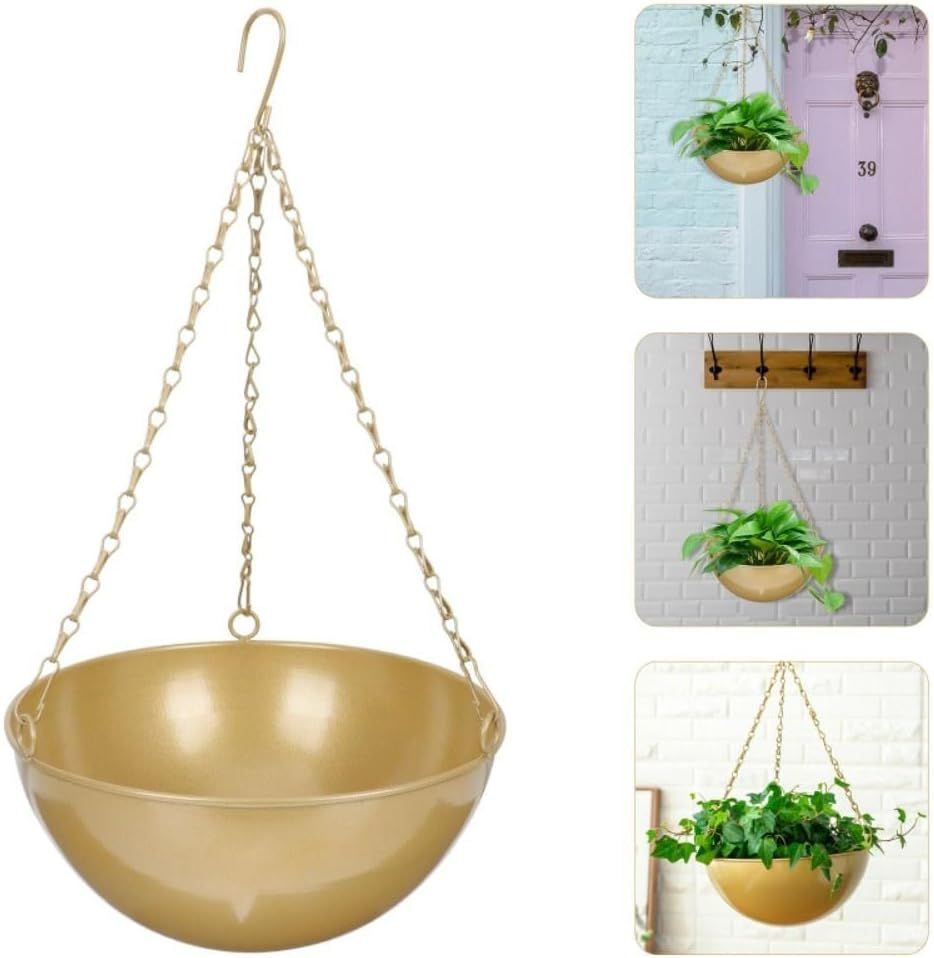Hanging Flower Pot Decor Display Container Iron Flower Basket for Balcony Succulent Indoor
