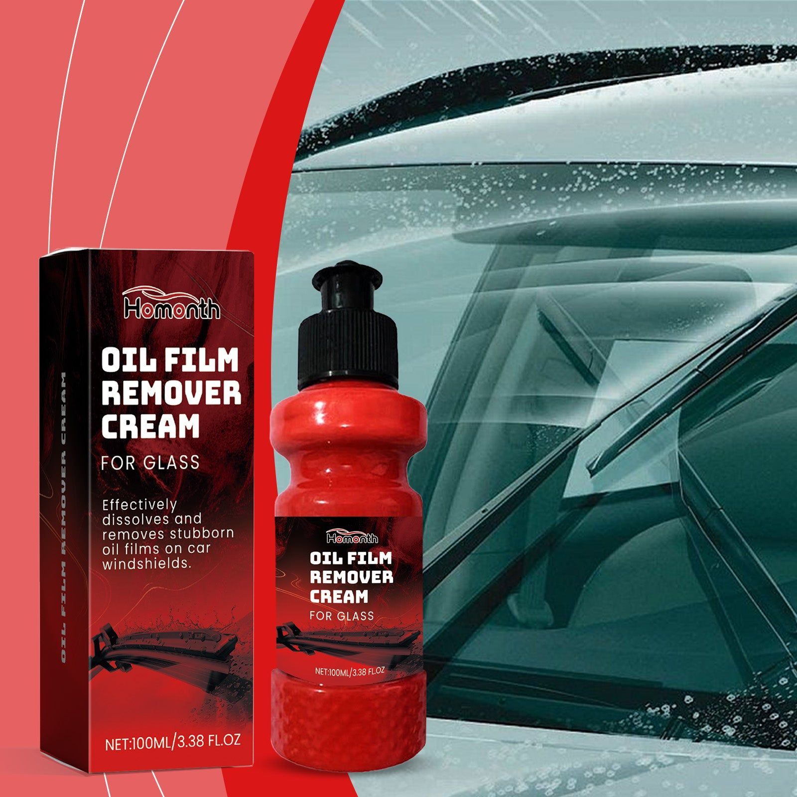 Car Cleaning Windshield Oil Film Paste, Glass Coating Decontamination, Clear Vision ,100ml