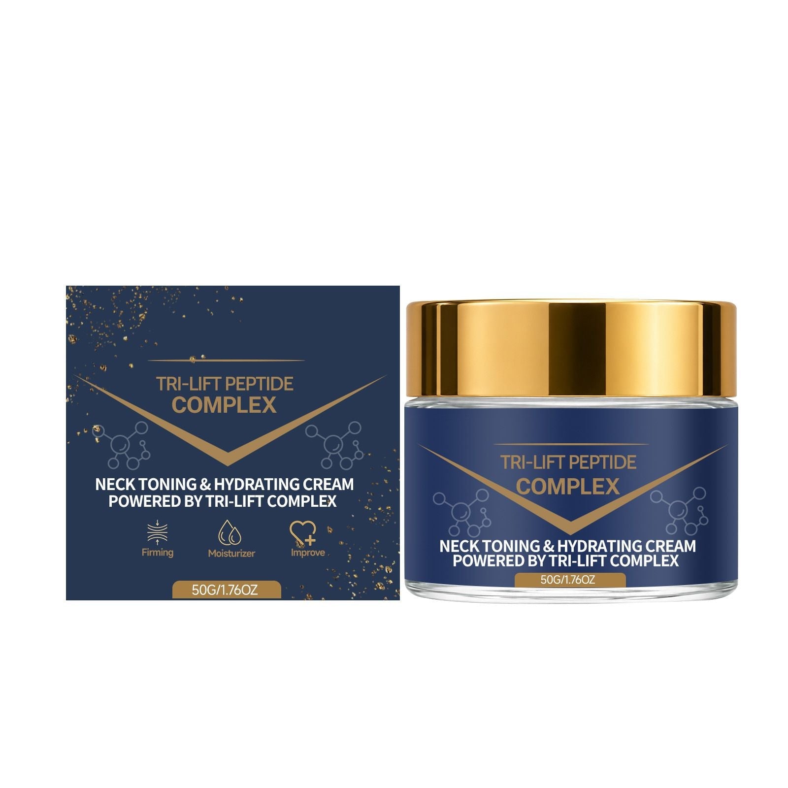 2pcs Tri-Lift Peptide Complex Neck Toning & Hydrating Cream, Daily Neck Skin Moisturizer, 50g