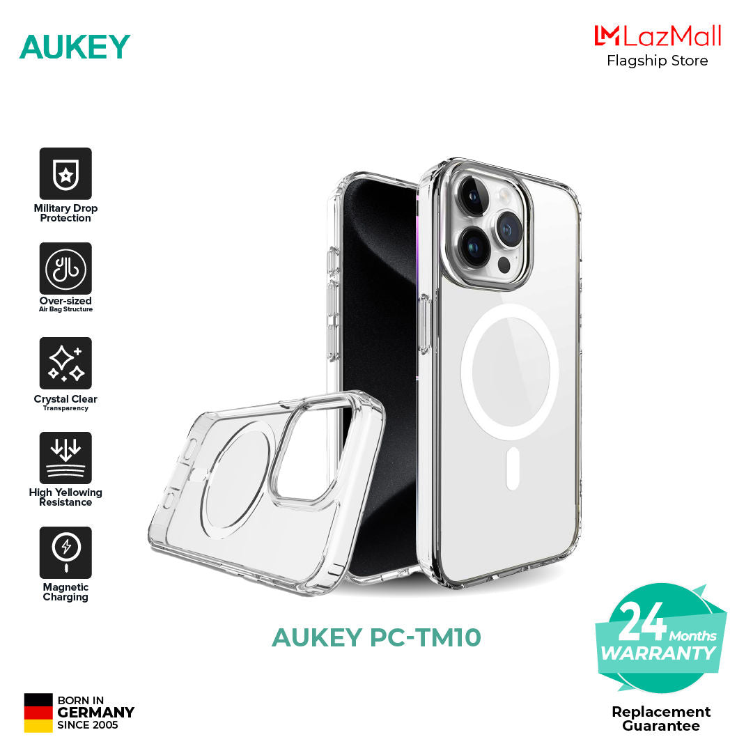 AUKEY PC-TM10C حافظة شفافة مغناطيسية iPhone 15 Pro شفافة