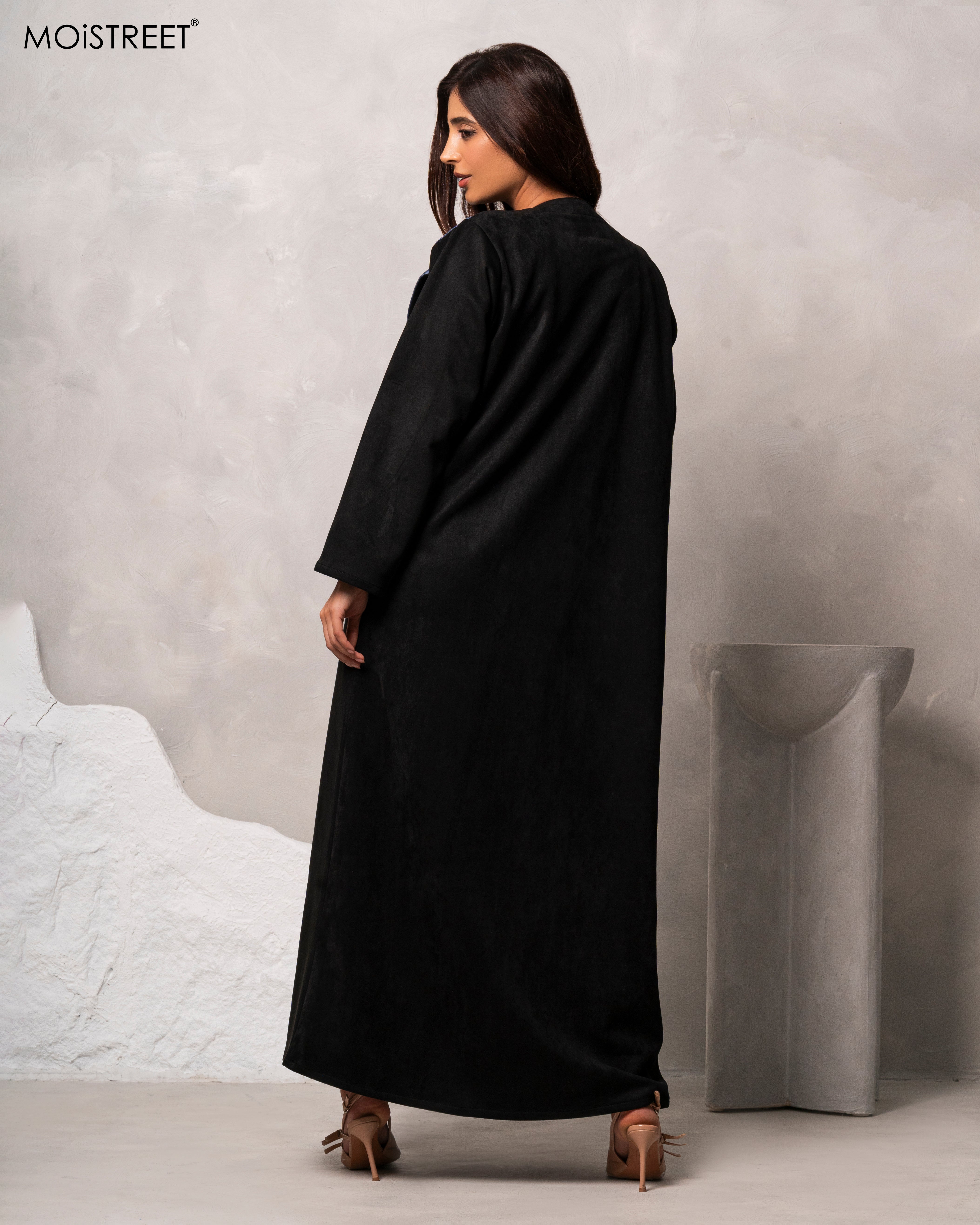 MOiSTREET Handmade Suede Shamua Abaya