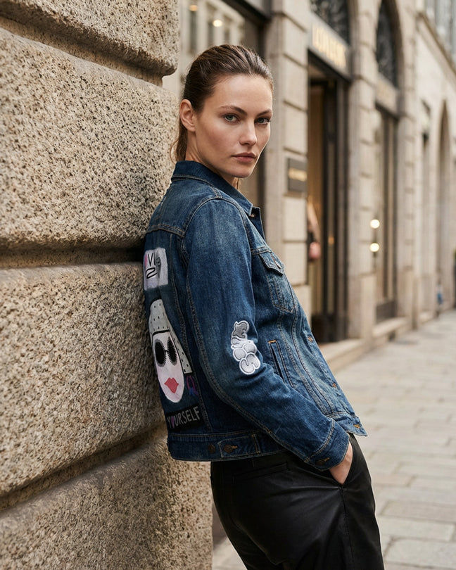By Carmenzo love yourself denim jeans jacket