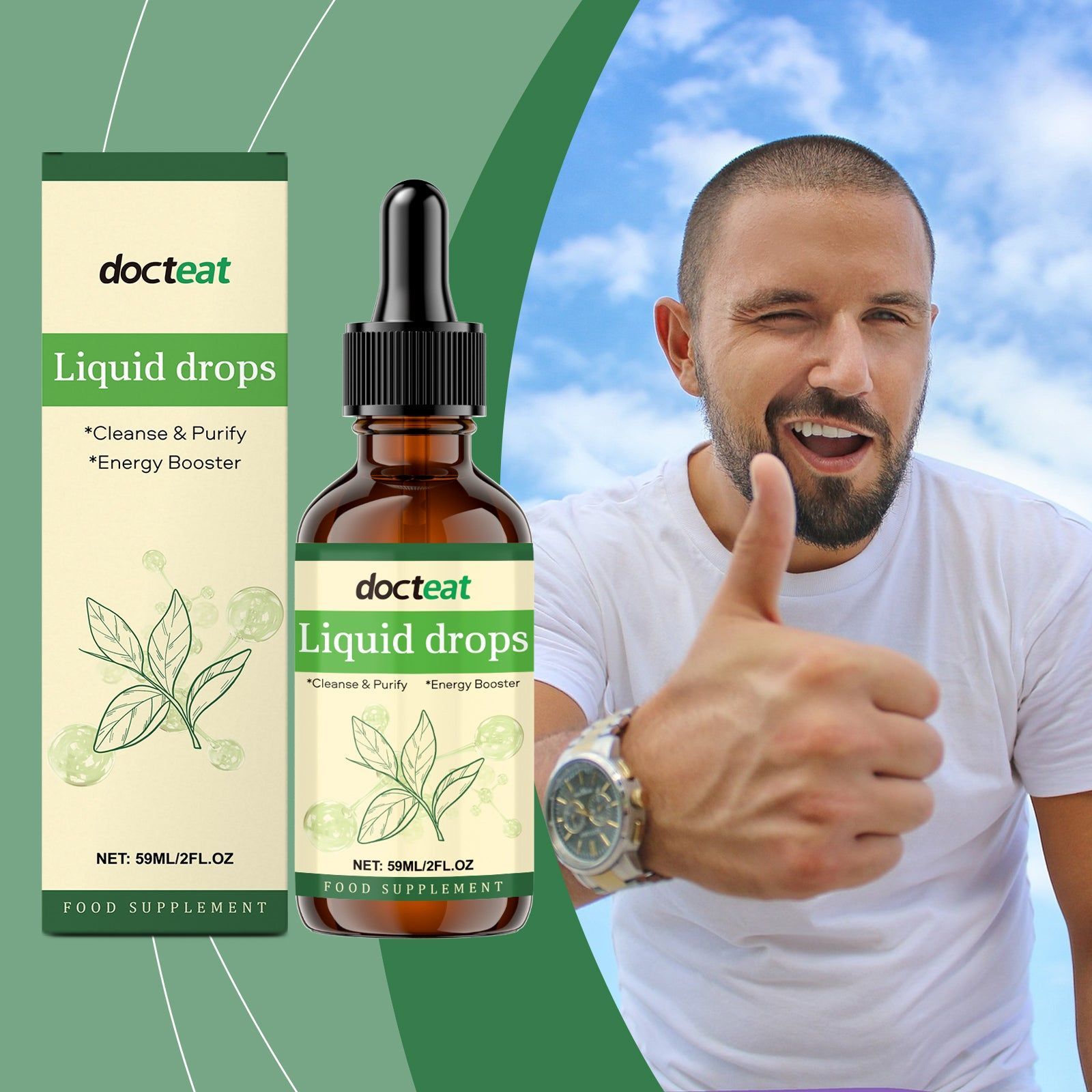Revitalize Your Body Care with Chlorophyll Drops, Natural Detox, Easy to Use ,59ml
