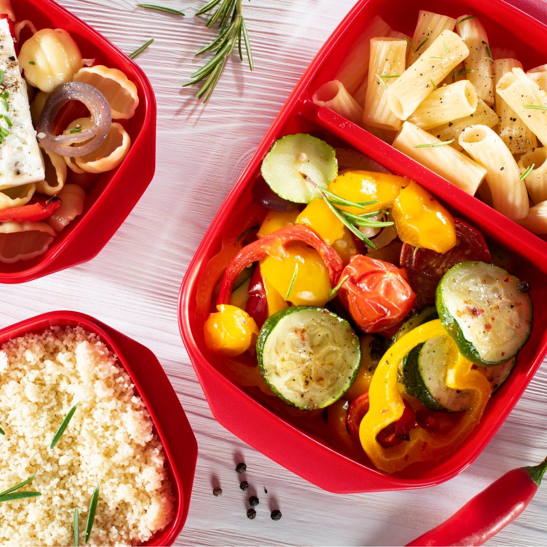 XAVAX 111463 Microwave 3 Box Set, 3 Part, red