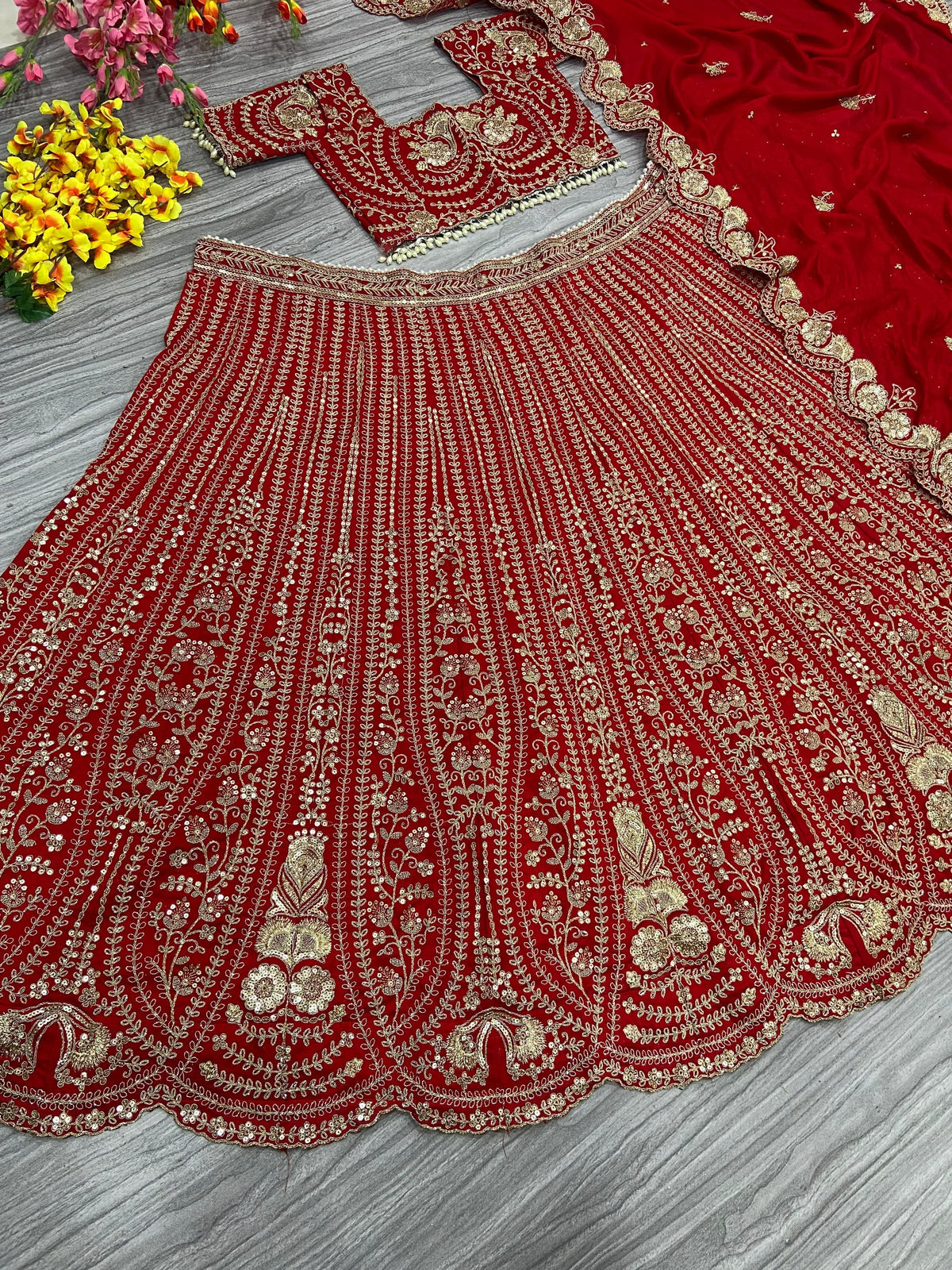 Fab Zone Designer Party Wear Lehenga Choli With Beautiful Thread Embroidery Work