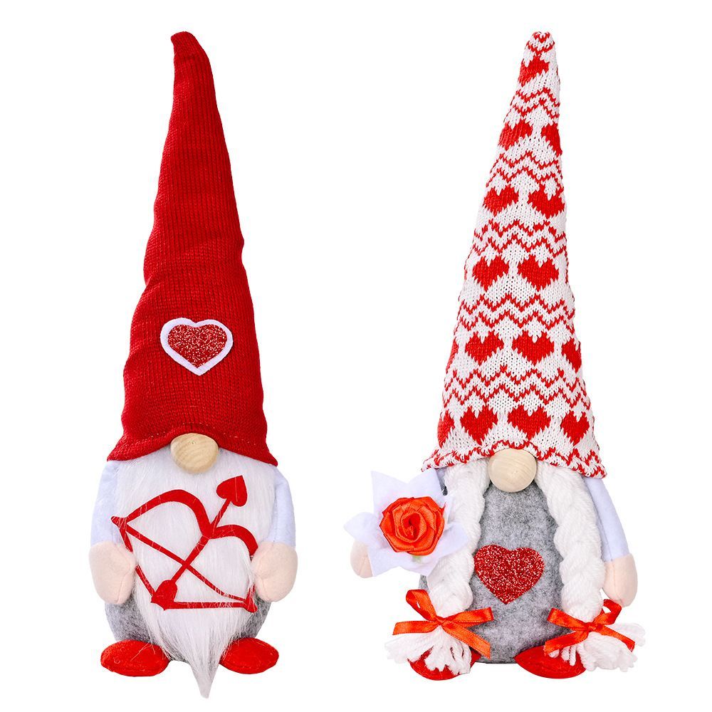 2pcs Valentine Plush Gnomes Table Decoration Faceless Doll Home Party Ornament