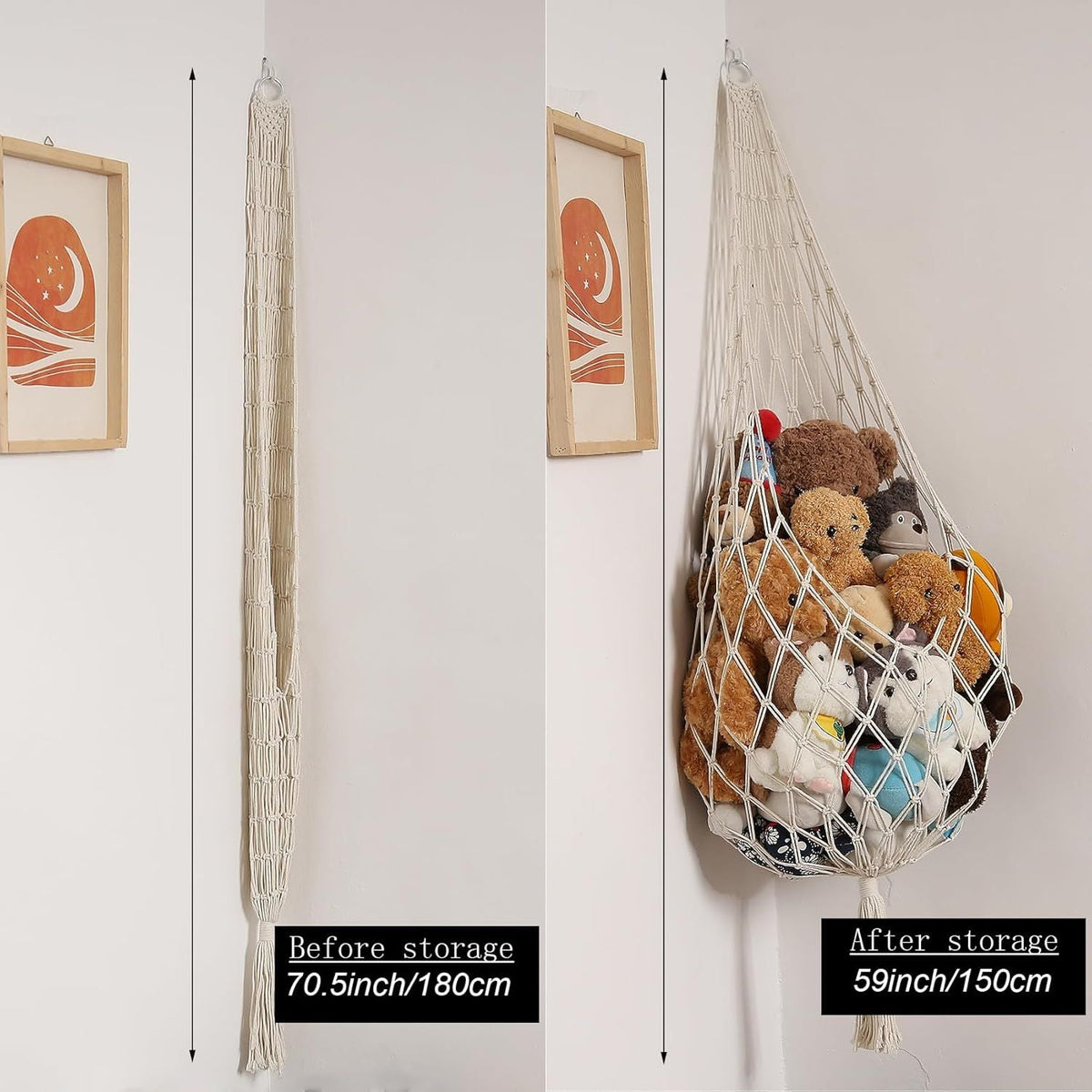 Stuffed Animal Storage Organizers Toy Hammock Corner Hanging Net Bedroom Decor