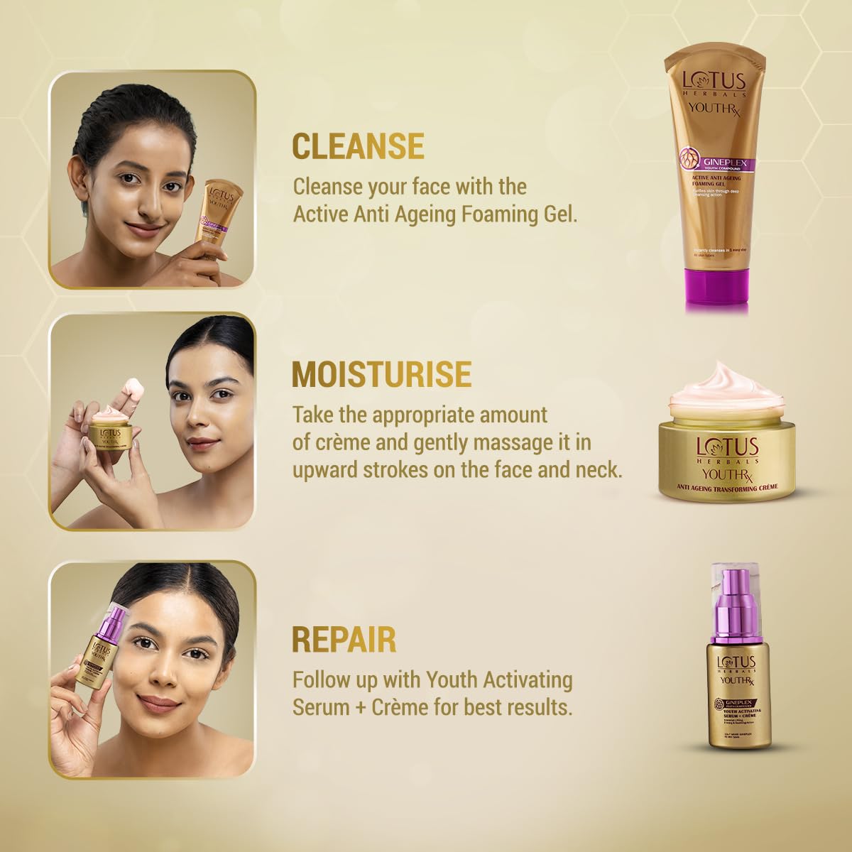 كريم لوتس هيربالز يوث آر إكس المضاد للشيخوخة والمغذي للبشرة، أبيض 50 جرام