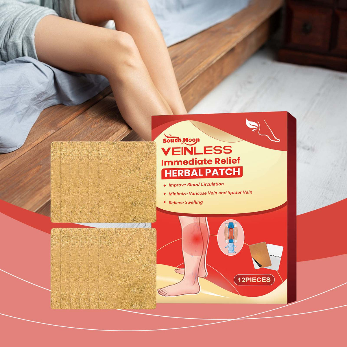 Revitalize Legs Naturally, Herbal Body Care Patches for Varicose Veins, Circulation, and Fatigue Relief ,12pcs