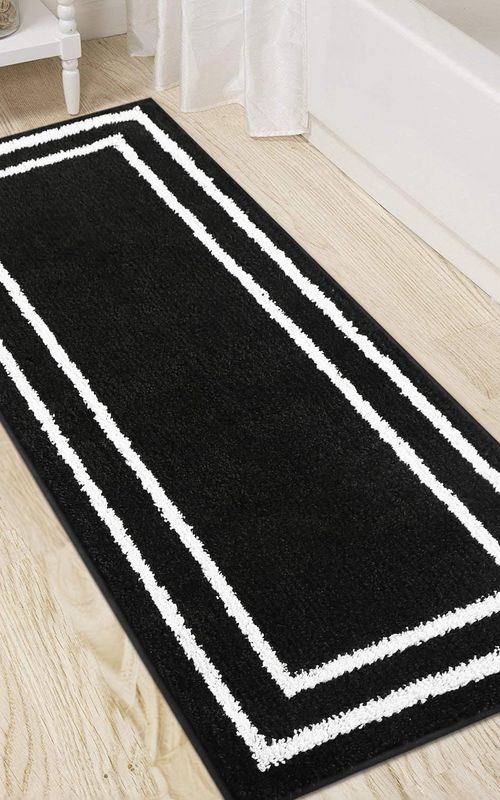 AIESY® Beautiful Runner Double Border Design Non-Slip Bath Mat