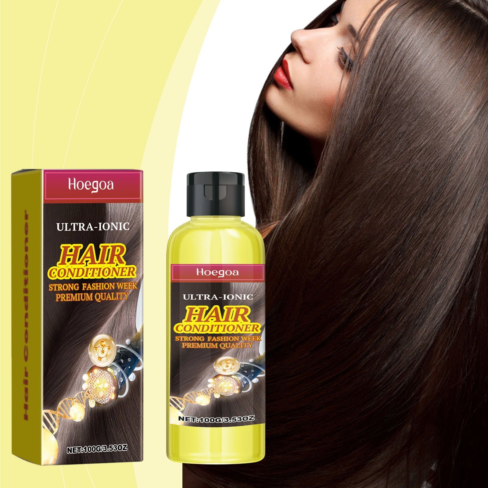 Brazilian Yellow Hair Care Conditioner for Damaged, Dry, Split, and Straight Hair, Moisturizes and Strengthens ,100g