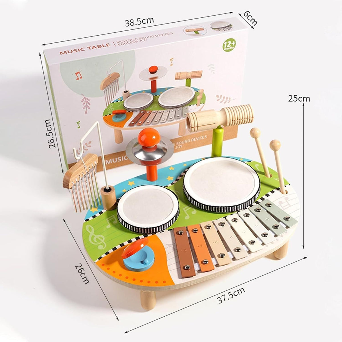 Kids Drum Set 7 in 1 Music Instruments for Toddlers Kids Preschool Educational Musical Toys