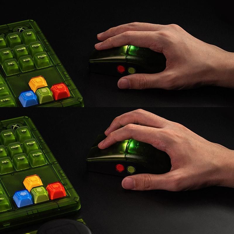 8BitDo Retro R8 Wireless Mouse With Charging Base Green Translucent Mouse