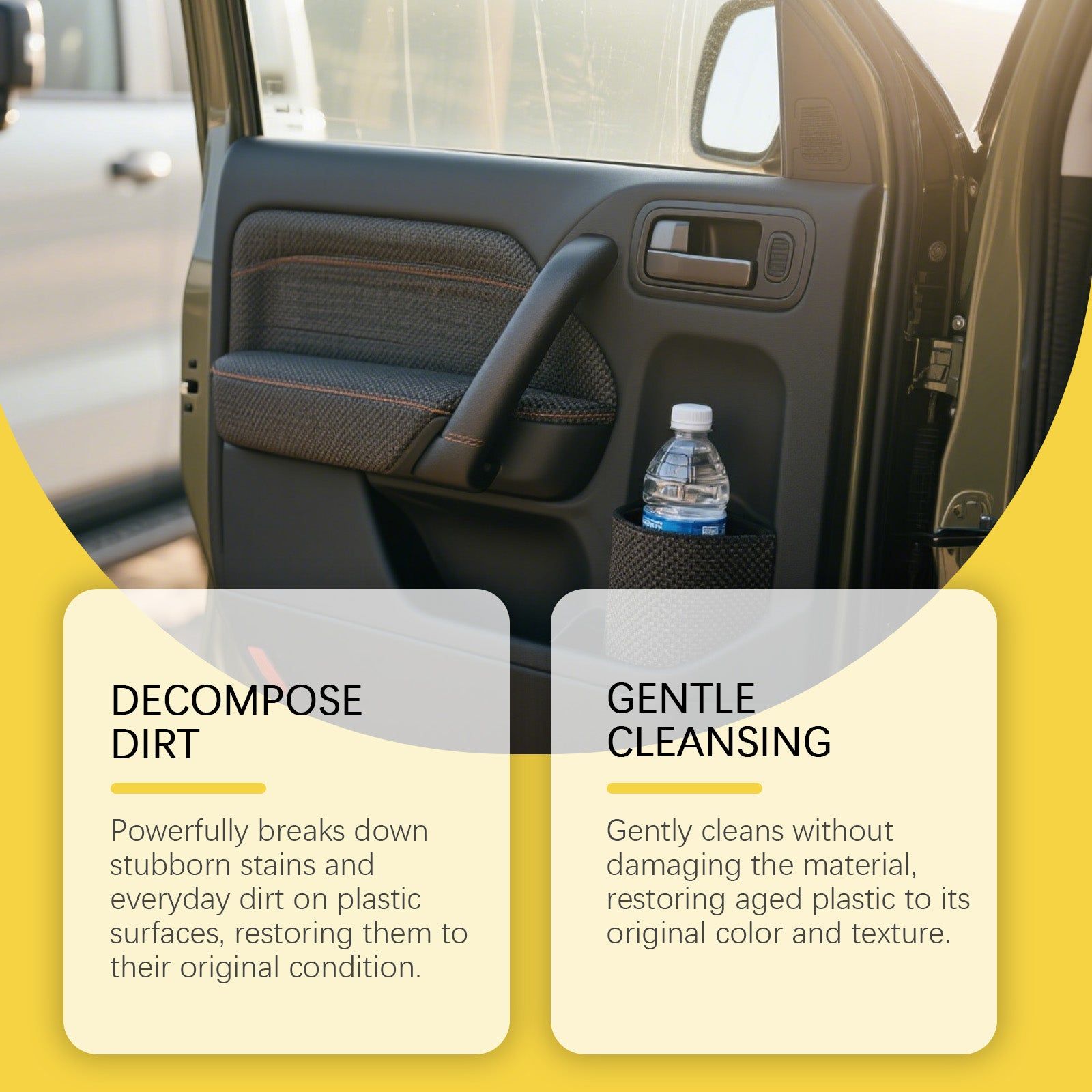Car Care Plastic Cleaning Set, Interior Detailing, Stain Removal, Shine Restoration ,1set