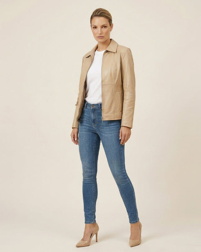 By Carmenzo Vanilla Scoop leather jacket