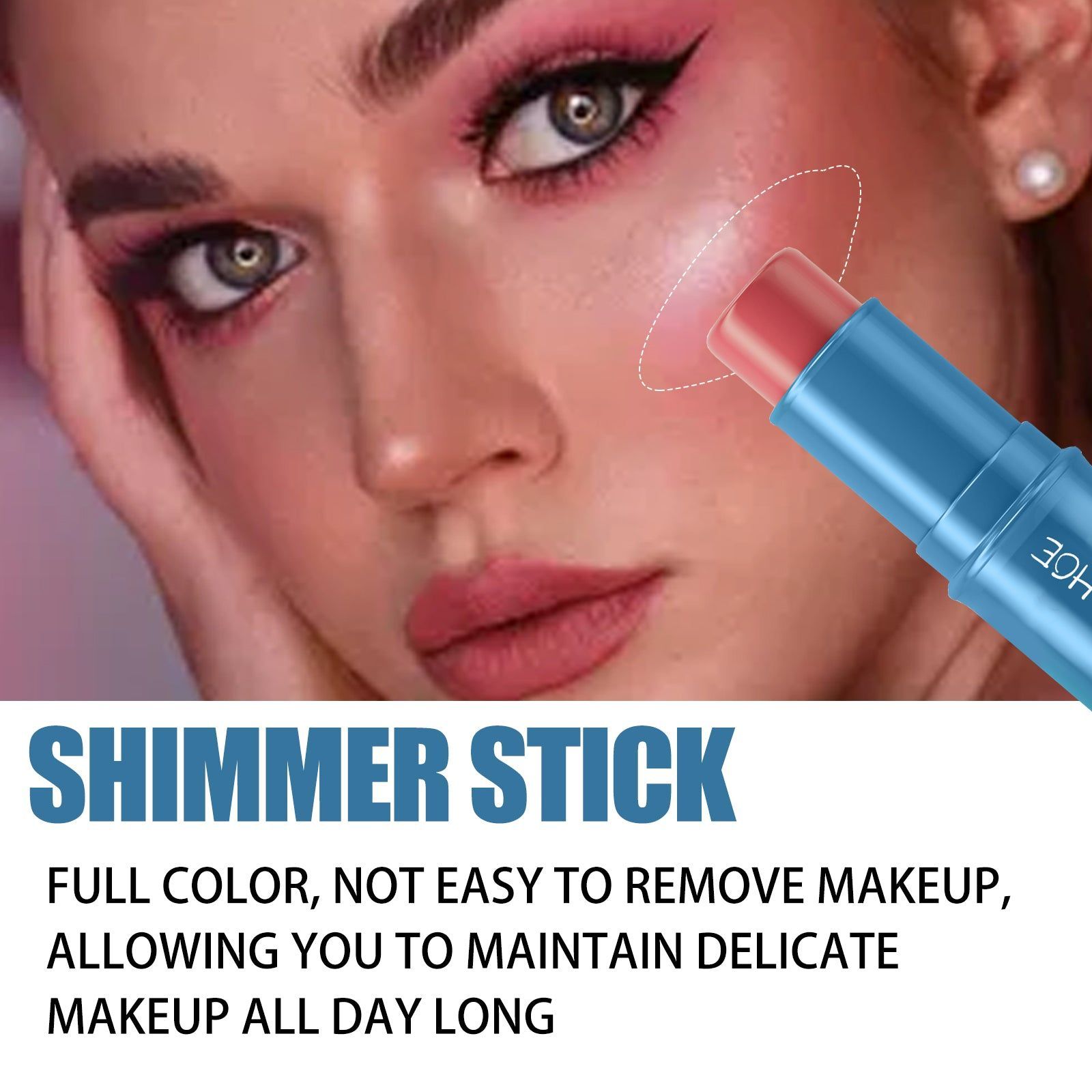 Blush Stick, Natural Waterproof Contouring, Lightweight, 3D Brightening, Makeup Essential ,7g