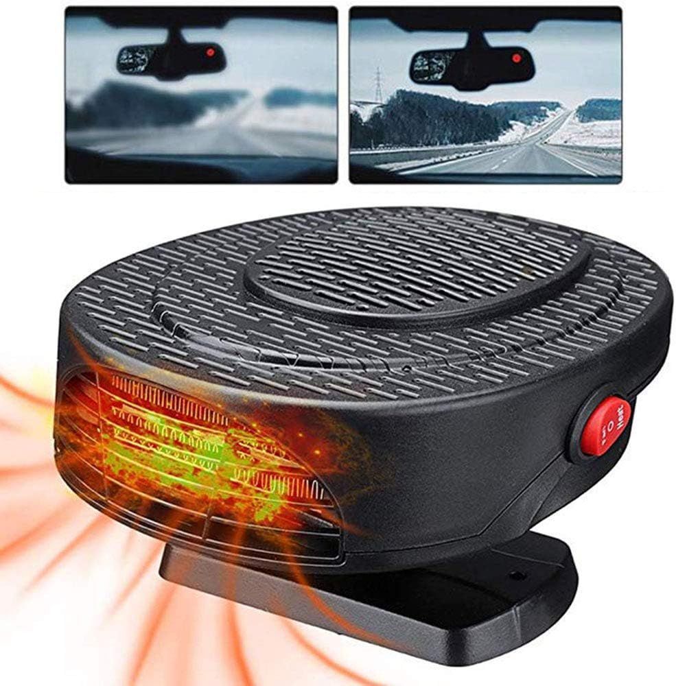Car Heater 12V Car Fan Heater Rotatable Stand Fast Heating Defrost Defogger Demister