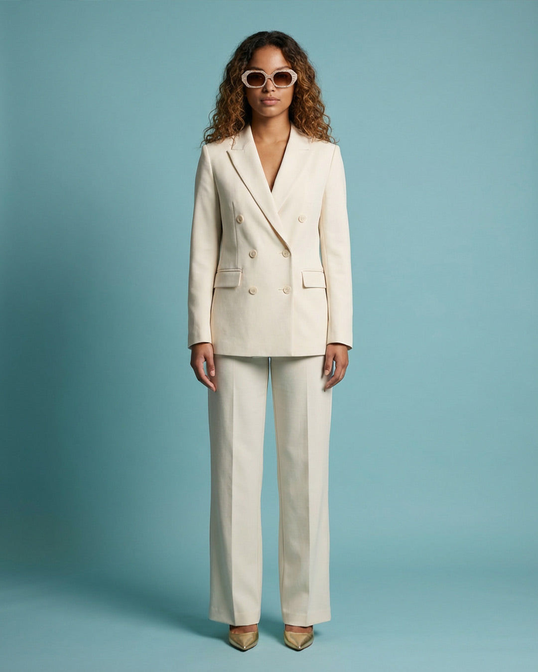 Urban Outfitters white gold sunglasses