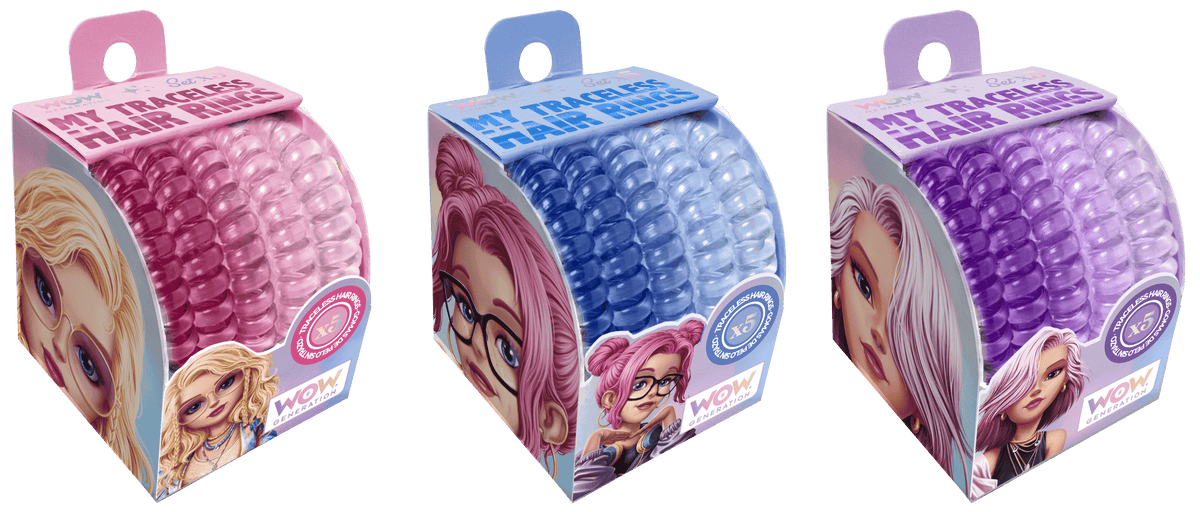WOW Generation Spiral Hair Rings – 4-Pack (Random Gradient Color)