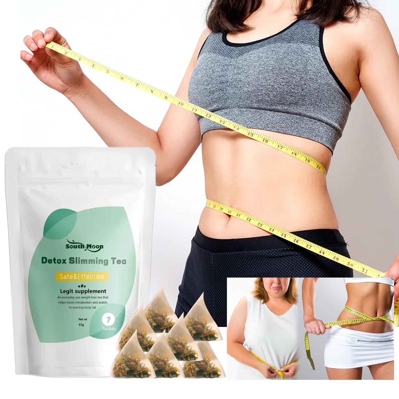 Boost Your Weight Loss with Detox Slimming Tea, Natural Fat Burner, Toxin Remover ,7pcs