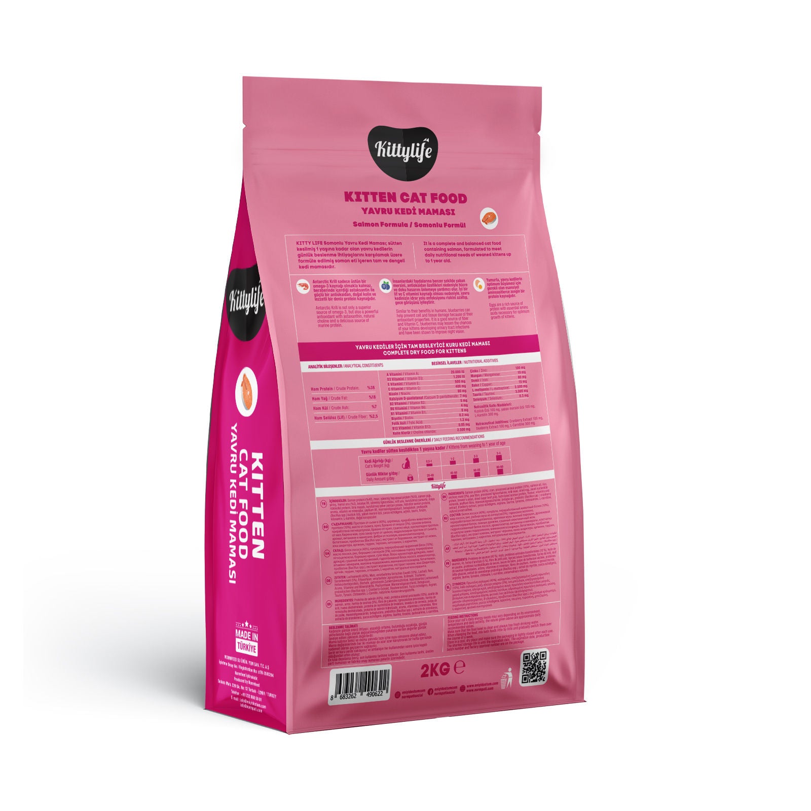 KittyLife Premium Kitten Dry Cat Food with Salmon, 93% Animal Protein for Healthy Growth, Strong Immunity & Shiny Coat