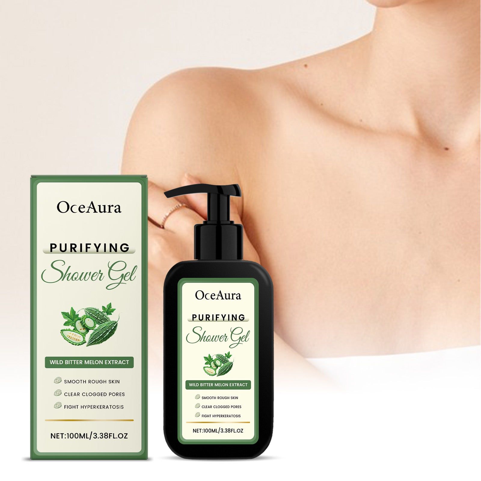 Bitter Gourd Body Wash for Acne, Clear Pores, Brighten Skin, Gentle Moisturizer ,100ml