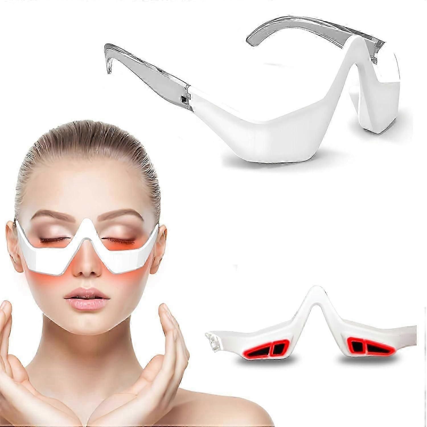 Heated Eye Wrinkle Massager Microcurrent Red Light Therapy for Puffiness Dark Circles