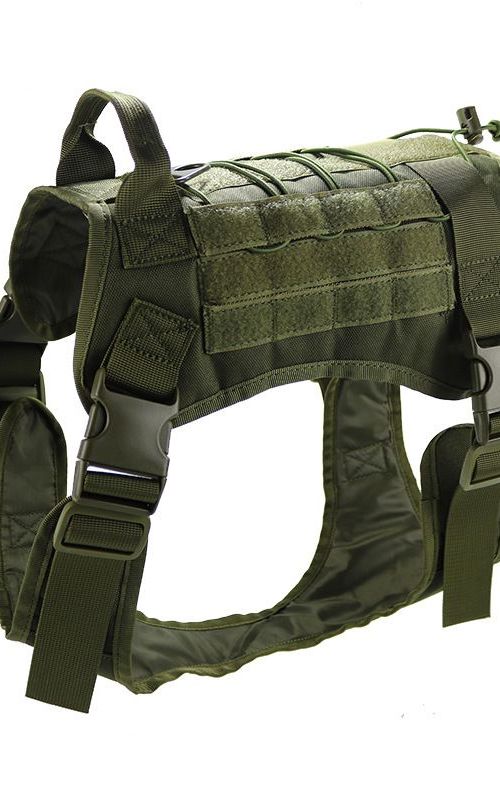 Tactical Dog Harness Nylon Handle Adjustable Training Harness Pet Working Vest