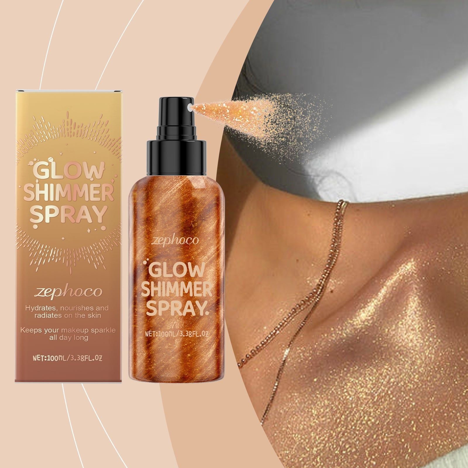 Brighten Up the Body, Long-Lasting Glow, Natural Shine, Moisturizing, Non-Sticky ,100ml