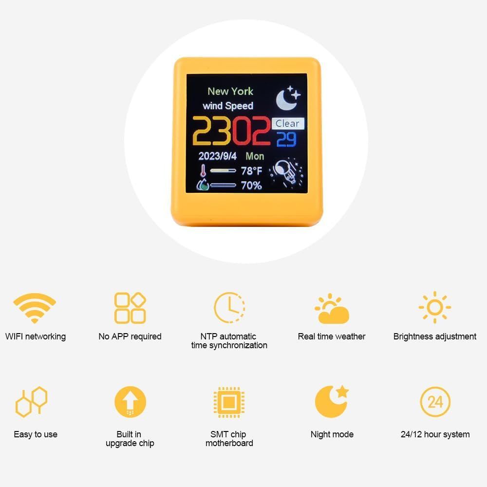 Intelligent Weather Clock Wifi Small Tv Modeling Clock Creative Digital Ornaments Mini Clock