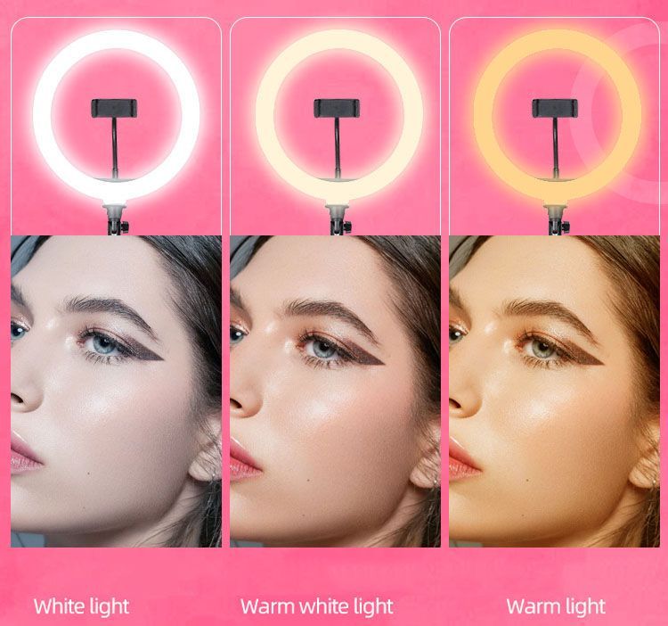 Selfie Ring Light With Tripod Phone Holder Extendable Stand For Live Stream Makeup