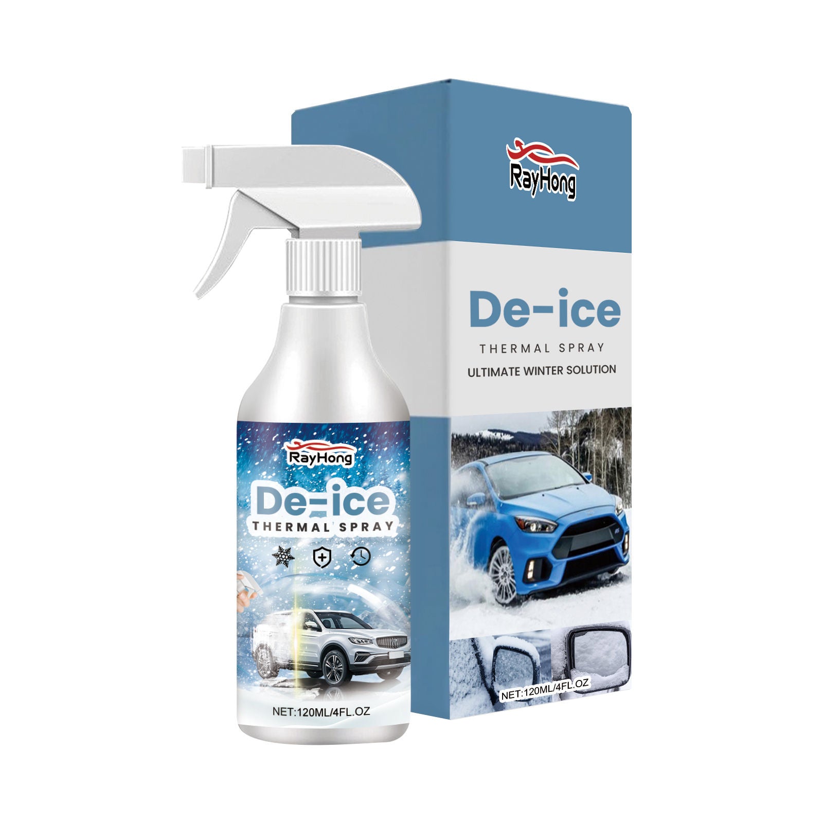 Car Deicing Spray, Fast Snow & Ice Removal, Car Cleaning Solution ,120ml