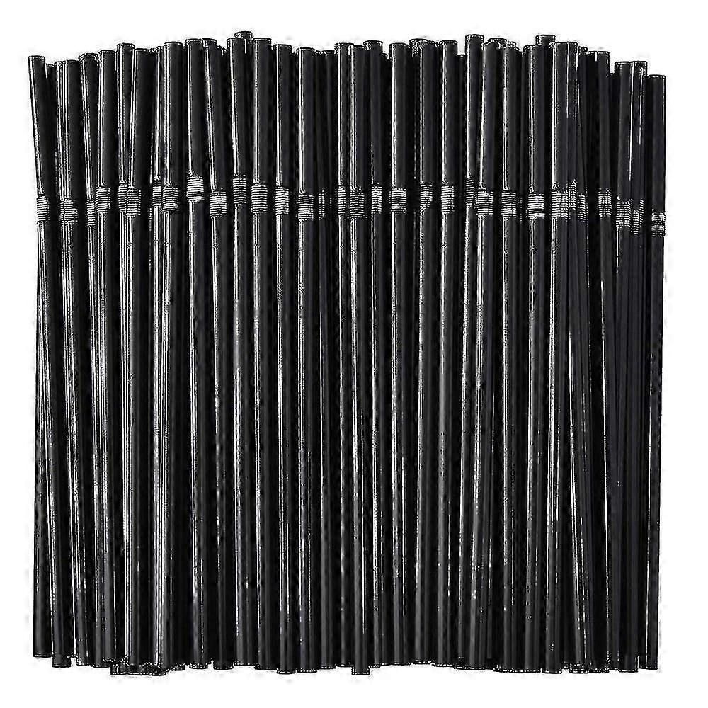 500/200/100pcs Flexible Bendy Black Drinking Straws Plastic Disposable Straws zxin