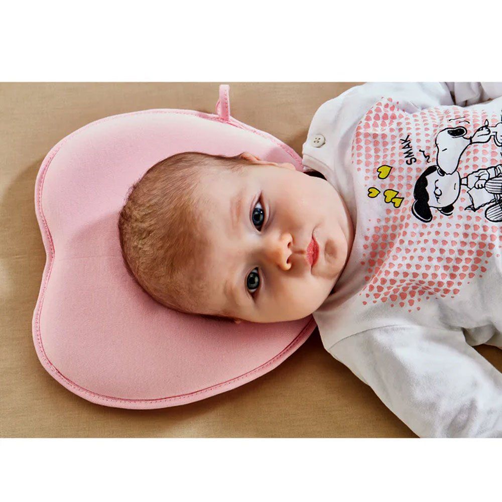 وسادة Babyjem للرضع والأطفال حديثي الولادة للوقاية من تشوه الرأس – وردي (من عمر شهر فما فوق)