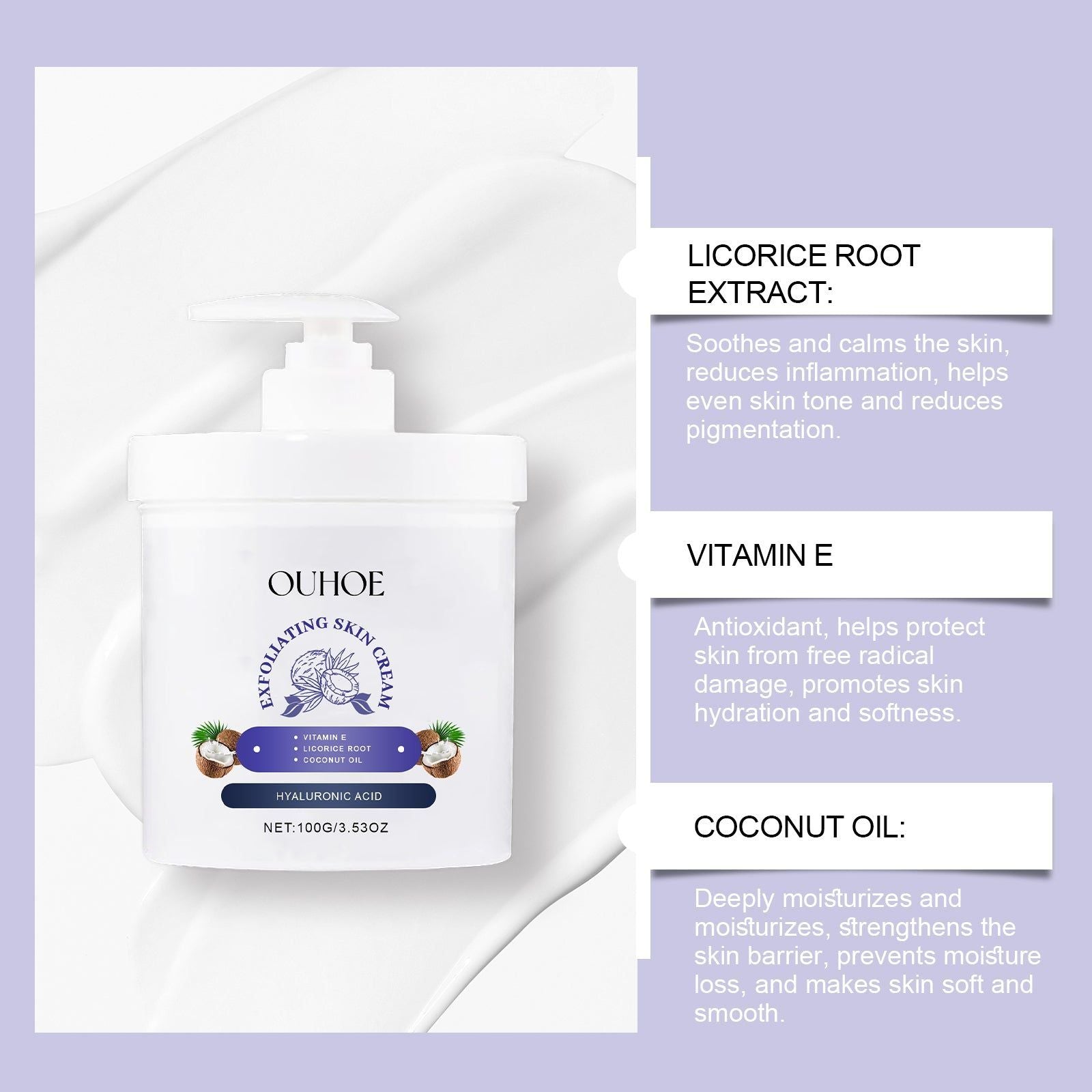 Coconut Body Moisturizer, Hydrating Essence for Smooth, Youthful Skin ,100g