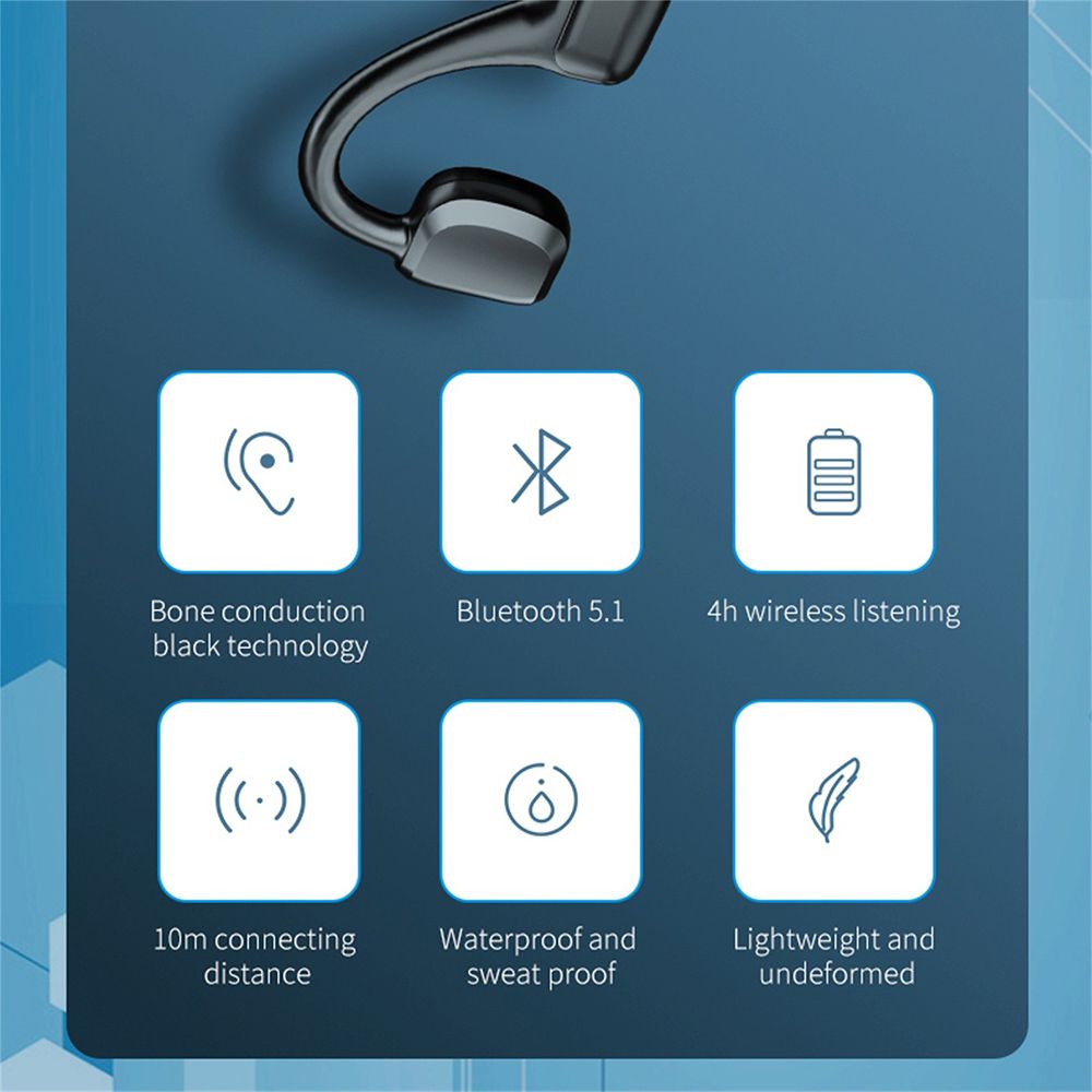 G1 Open Ear Wireless Stereo Bone Conduction Bluetooth Headset Sports Earphones