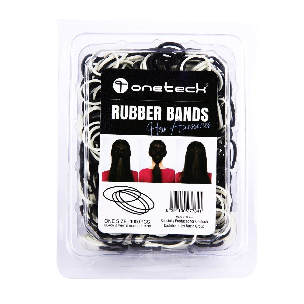 Onetech Rubber Band Blk&Wht, 1000pcs