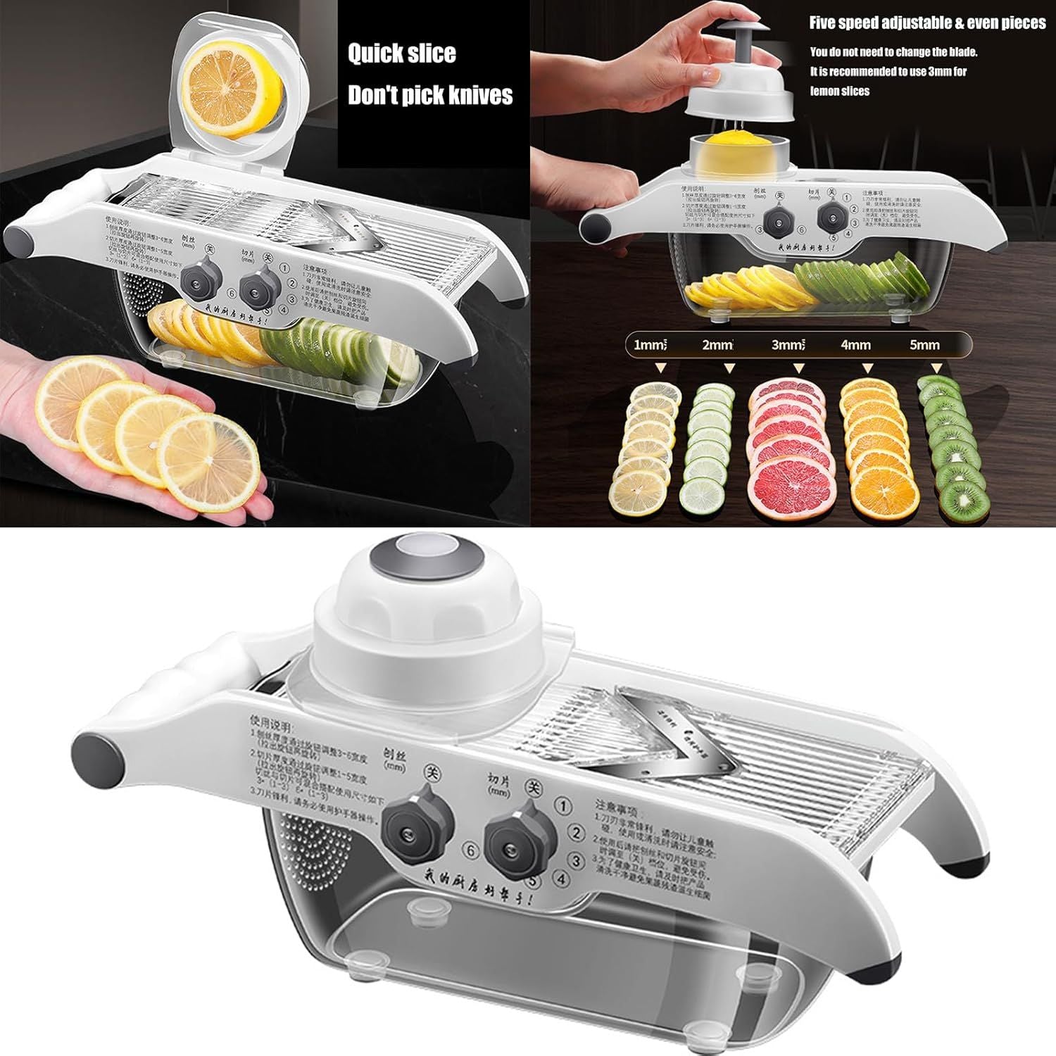 Lemon Slicer Fruit Potato Choppers Vegetable Grater With Basket Fruit Potato Choppers