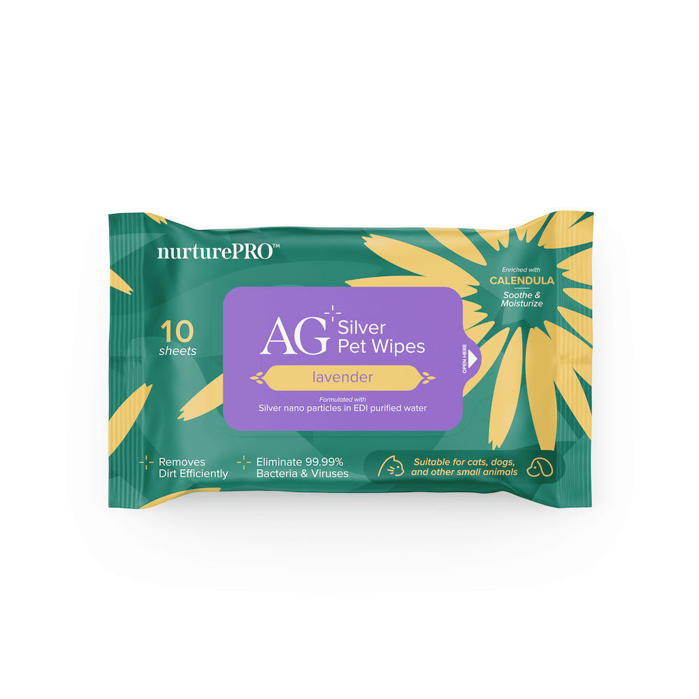 NURTUREPro AG+ Silver pet wet wipes - Lavender (10 sheets/pack) (Sale)