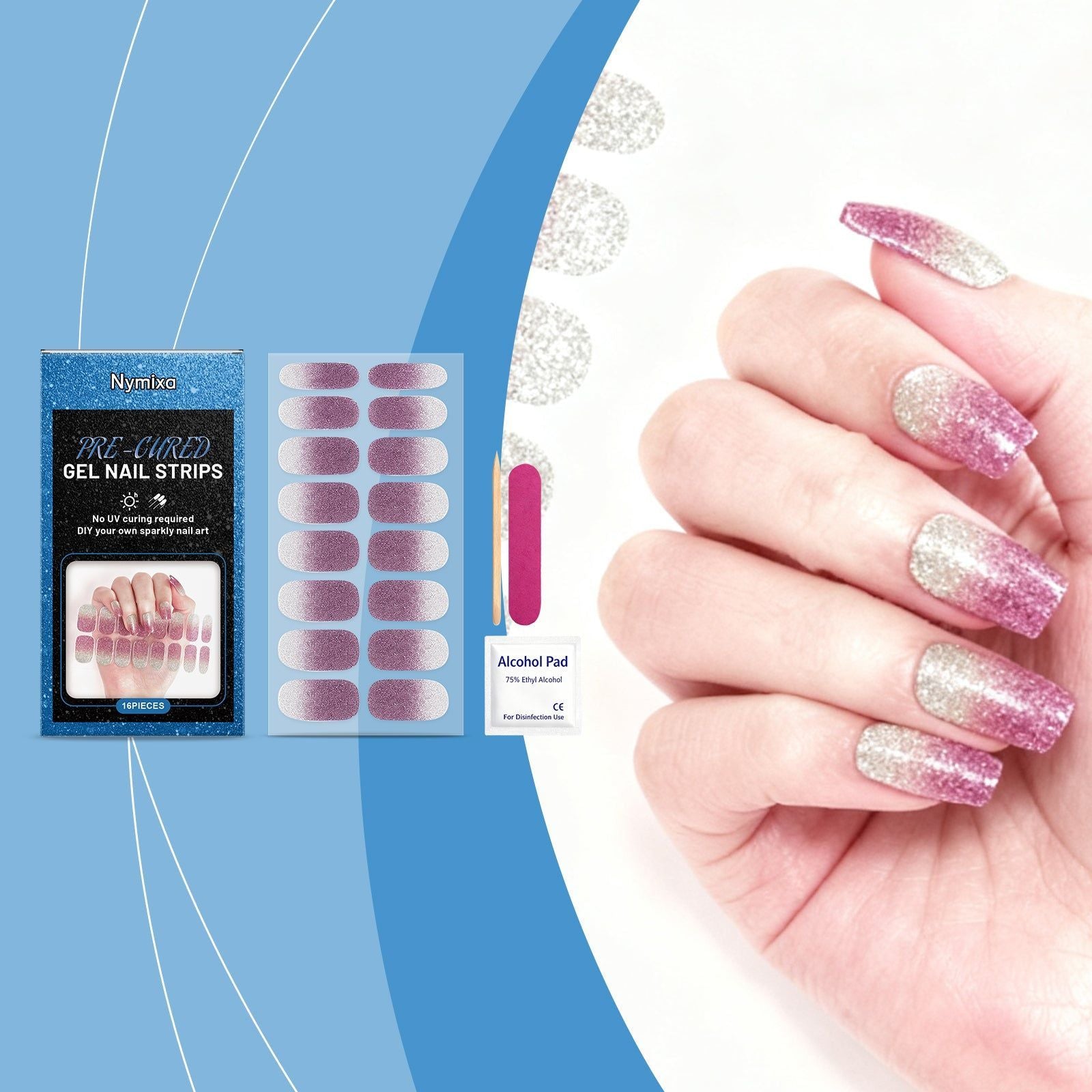 Colorful Soft Gel Nail Stickers Set, Easy No Light Nail Art, Waterproof, Trendy Manicure ,1set