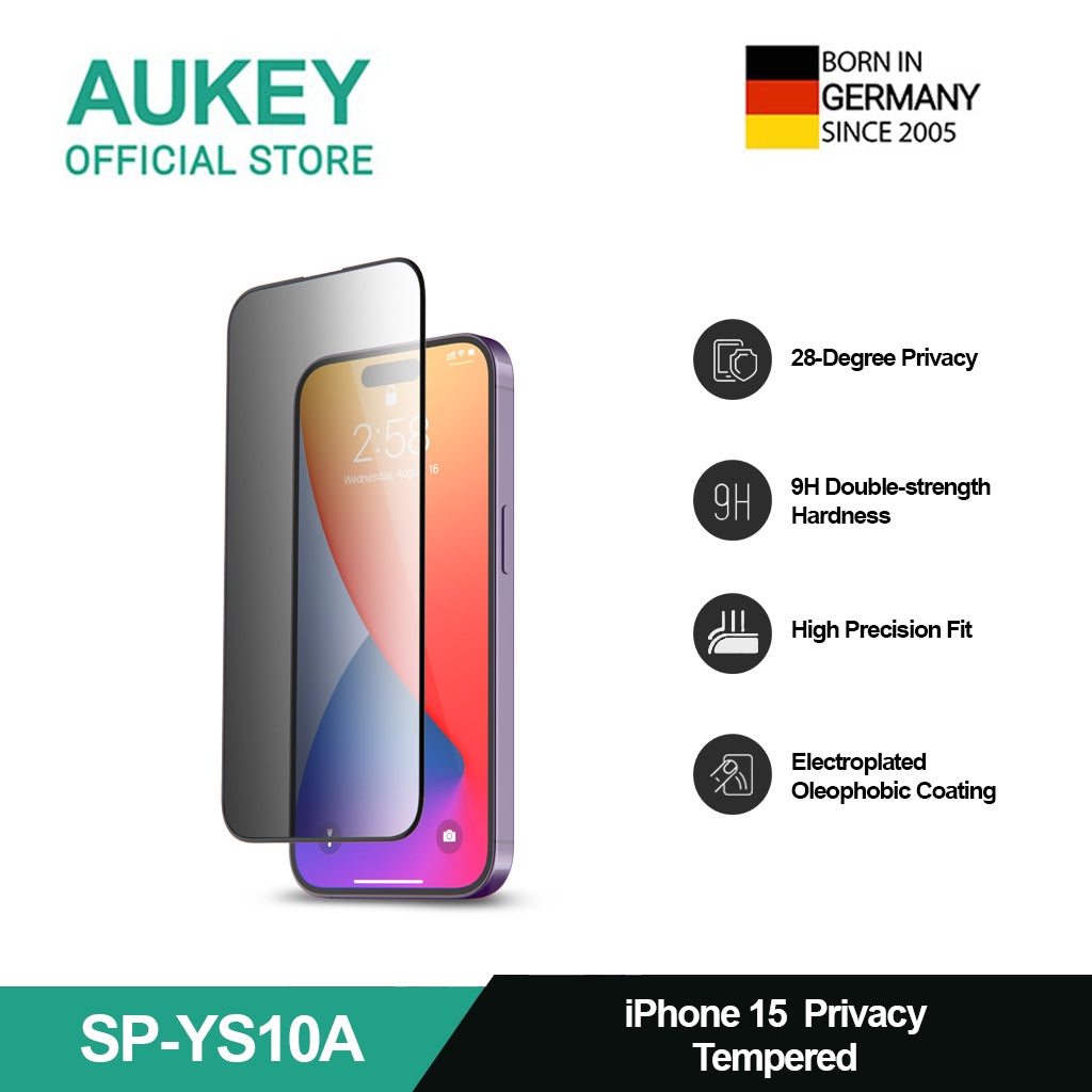 واقي شاشة الخصوصية AUKEY SP-YS10A iPhone 15 شفاف