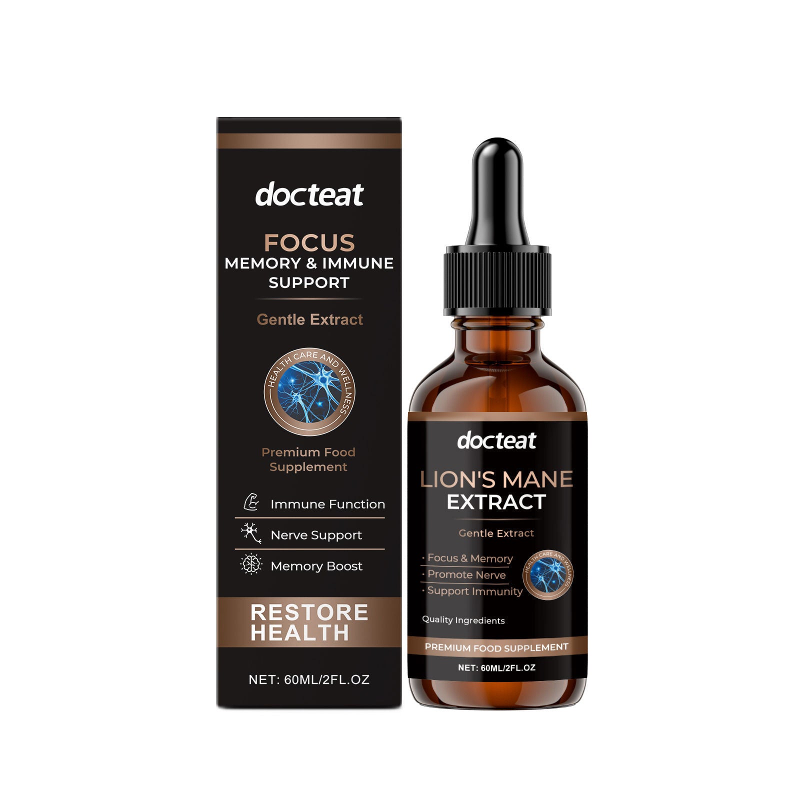 Boost Your Body Care Daily, Brain-Boosting Supplement Drops for Vitality ,60ml