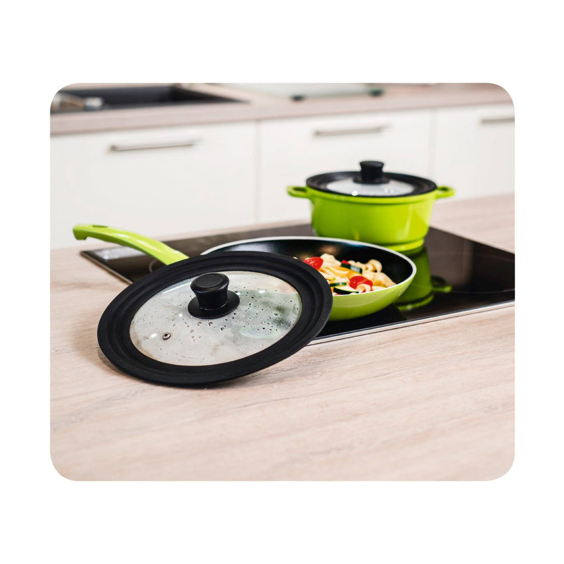 XAVAX 111544 Universal lid with steam hole for pots and pans, 16, 18, 20 cm, glass