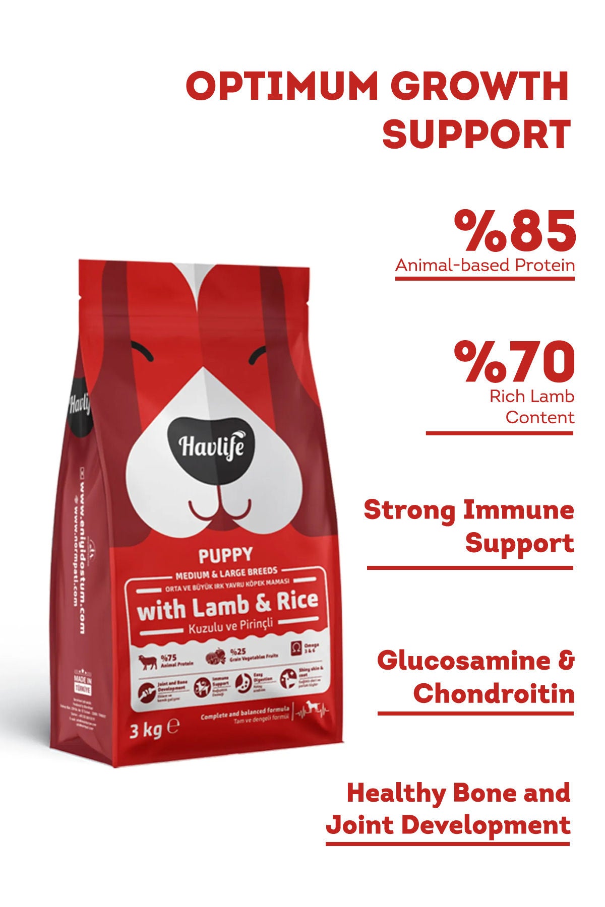 Havlife Premium Lamb & Rice Puppy Food for Medium & Large Breeds, High Protein, Immune & Digestive Support, 100% Balanced Nutrition
